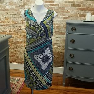 Bold Color Print Dress
